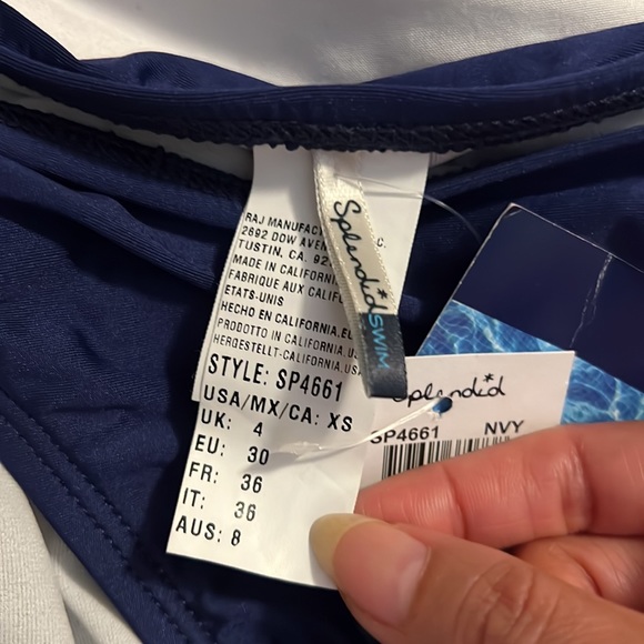 Splendid Navy NWT blue bikini bottom ~ size XS - Picture 5 of 5